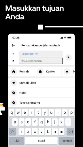Uber - Pesan perjalanan