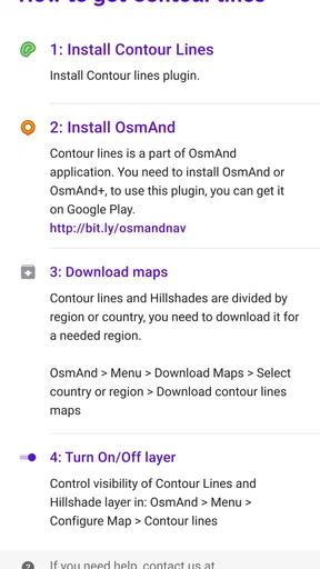 Contour lines plugin — OsmAnd