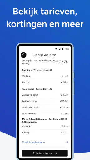 9292 reisplanner OV + e-ticket
