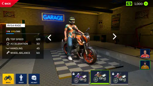 gra motocyklu typu wheelie