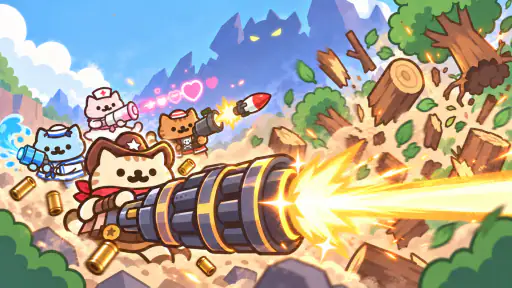 Idle Cat Gunner: Shooter RPG