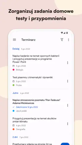 Kalendarz Szkolny: Plan lekcji
