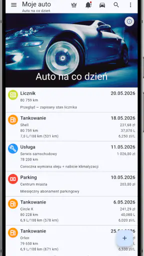 Moje auto: Dziennik paliwa