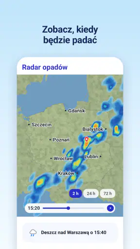Radar opadów - Pogoda 14 dni