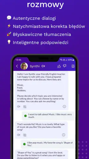 Synthi AI: Nauka angielskiego