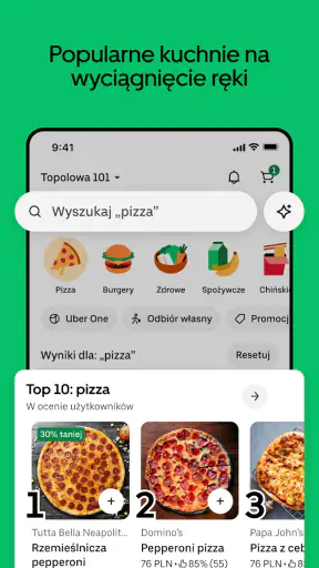 Uber Eats: dostawa jedzenia
