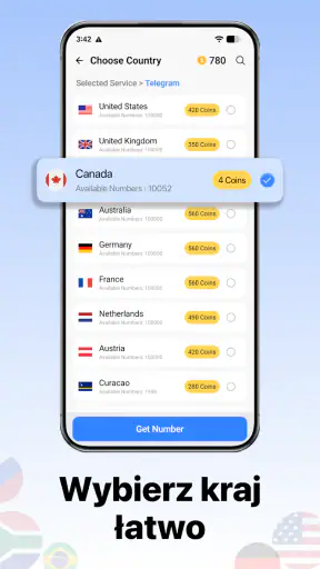 Wirtualny Numer i SMS - GetOTP