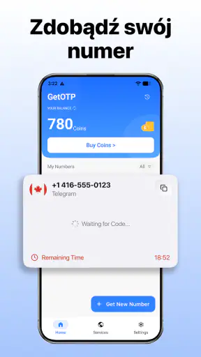 Wirtualny Numer i SMS - GetOTP