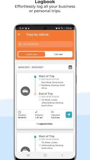 Cartrack แอพลิเคชั่นบนมือถือ