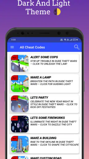 Dude Theft Wars, Cheat Codes