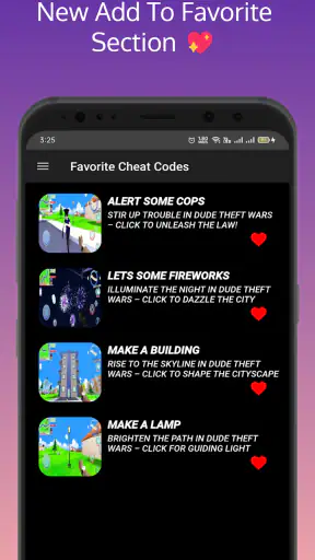 Dude Theft Wars, Cheat Codes