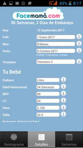 Gestograma - Embarazo Facemamá