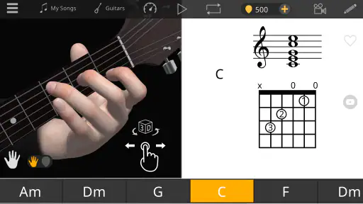 Guitar 3D - คอร์ดพื้นฐาน