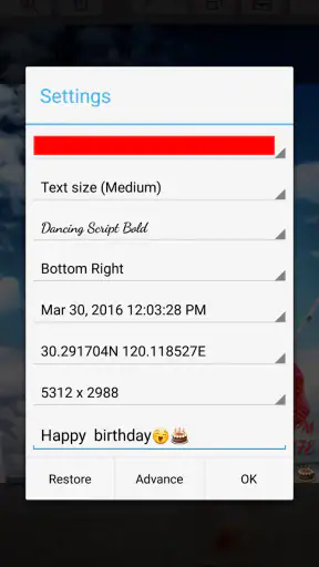 In Timestamp Camera