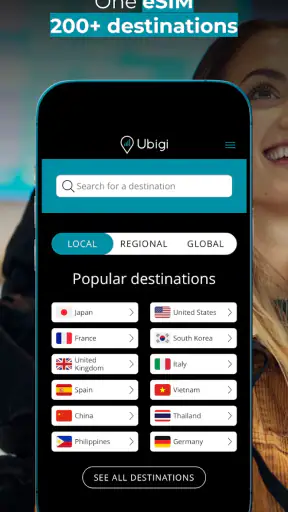 Ubigi: Travel esim mobile data