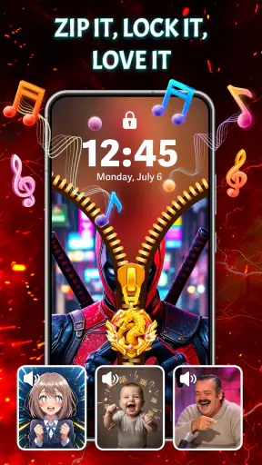 Zipper Lock Screen, Wallpapers