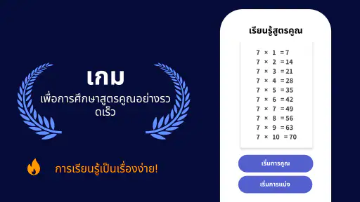 คณิตศาสตร์ - ตารางสูตรคูณ