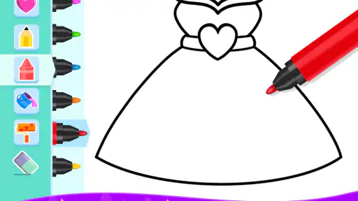 เด็กผู้หญิงระบายสีและวาดรูป
