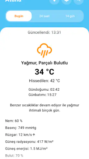 2 haftalık hava tahmini