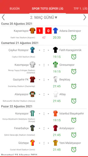 2026/2027 Süper Lig Canlı Skor