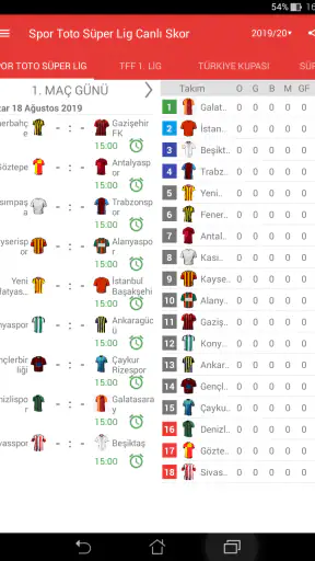 2026/2027 Süper Lig Canlı Skor
