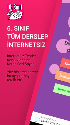 6. Sınıf Tüm Ders İnternetsiz