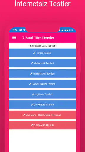 7.Sınıf Tüm Ders İnternetsiz