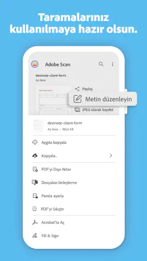 Adobe Scan: Belge Tarama