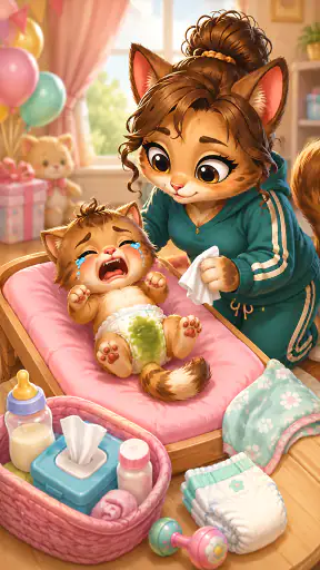 Anne ve kedi bakımı