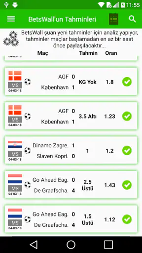 BetsWall iddaa Tahminleri