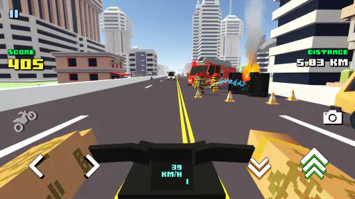 Blocky Moto Racing: motosiklet
