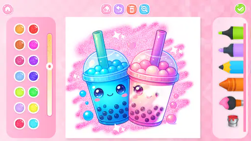 Boba Tea Coloring Games Kids