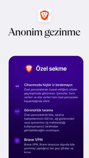 Brave Hızlı Web Tarayıcı, VPN