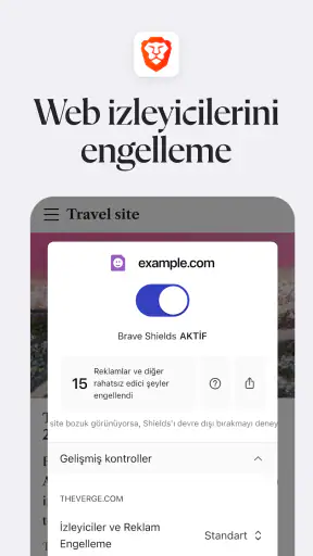 Brave Hızlı Web Tarayıcı, VPN