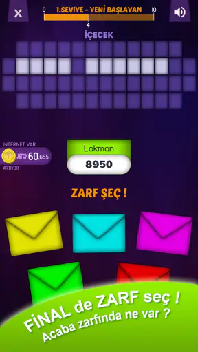 Çarkıfelek Mobil - Zarf Seç