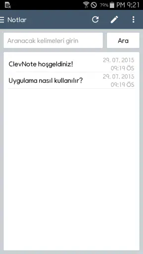 ClevNote - Kontrol listesi