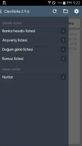 ClevNote - Kontrol listesi