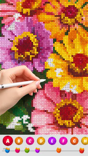 Cross Stitch Coloring Art