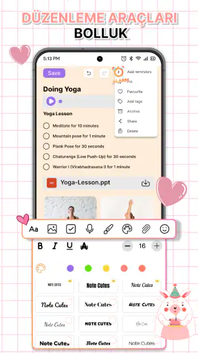 Cute Notes: Defter ve Düzenle