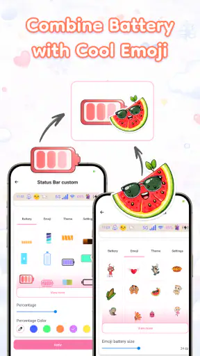 Emoji Battery: Cute Status Bar