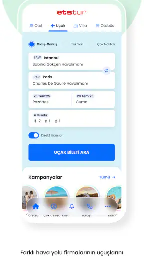 Etstur: Otel, Tur, Uçak Bileti