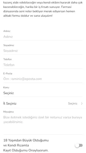Farmasi Girişim Üyelik / Kayıt