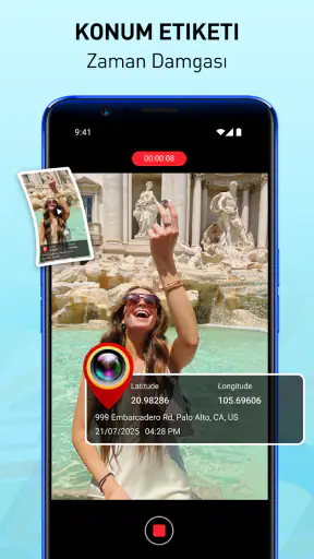 GPS Kamera con Sello de Tiempo