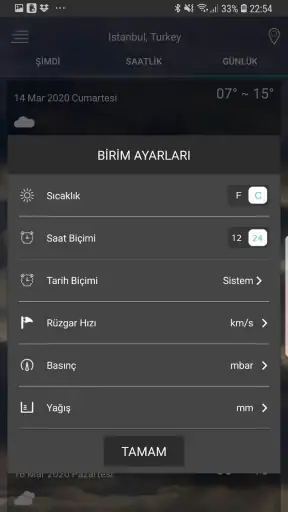 Hava tahmini uygulaması