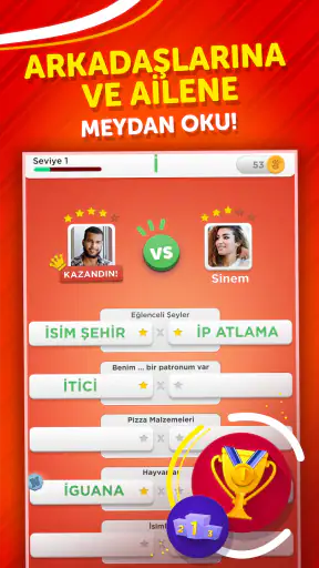 İsim Şehir - Kategori Oyunu