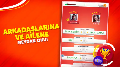 İsim Şehir - Kategori Oyunu