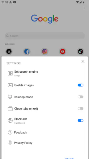 Kiwi Browser - Fast & Quiet