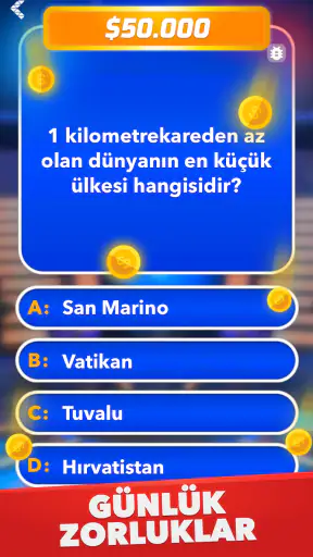Milyoner - Türkçe Test Oyunu
