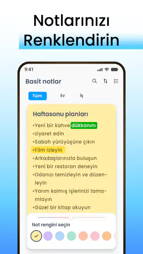 Not Defteri -Notlar:Uygulaması