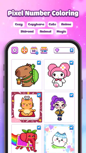 Pixel Number Cute Coloring